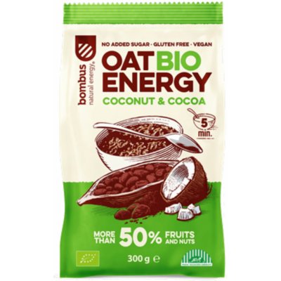 Bombus Oat energy coconut & cocoa ovesná kaše BIO 300 g – Zboží Mobilmania