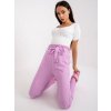 Dámské klasické kalhoty Fashionhunters látkové kalhoty s vysokým pasem fialové