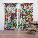 Závěsy Graffiti: 2 ks - 140x250 cm - Sablio – Hledejceny.cz