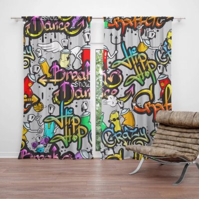 Závěsy Graffiti: 2 ks - 140x250 cm - Sablio – Hledejceny.cz