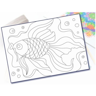 Radost v písku Šablona na pískování zlatá rybka A5 148 x 210 mm – Zboží Mobilmania