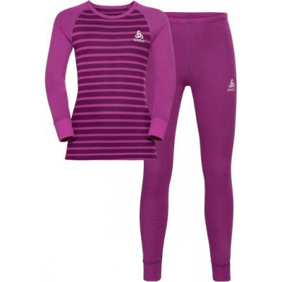 Odlo SET ACTIVE WARM KIDS Dětský set funkční prádla vínová – Sleviste.cz