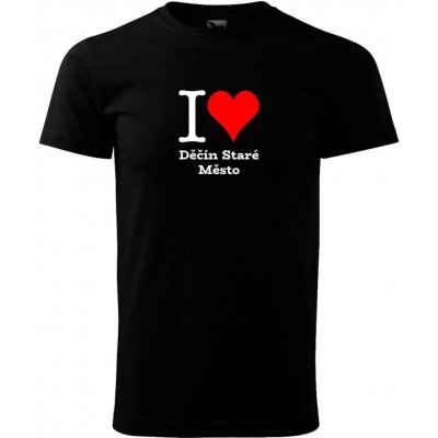 Tričko I love Děčín Staré Město černé – Sleviste.cz