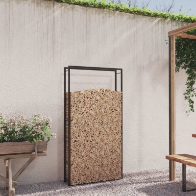 VidaXL Stojan na palivové dřevo matný 110x28x214 Černá – HobbyKompas.cz