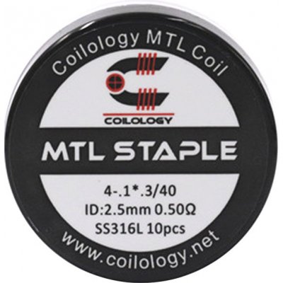Coilology Předmotané spirálky MTL Series MTL Staple SS316L 0,5ohm 10ks – Zbozi.Blesk.cz