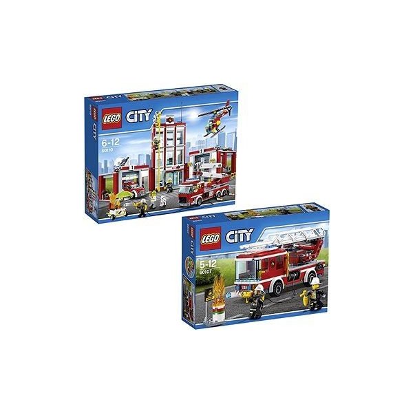 LEGO® set City 60110 Hasičská stanice + City 60107 Hasičské auto s žebříkem  od 2 718 Kč - Heureka.cz