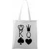 Nákupní taška a košík Plátěná taška Handy King & Queen bílá černý motiv