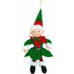 MagicHome Vianoce Dekorace MagicHome Vánoce, elf, textil, zelený, 14/35 cm – Hledejceny.cz