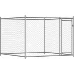 vidaXL Klec pro psy s dvířky šedá 200 x 200 x 150 cm pozinkovaná ocel – Zboží Dáma