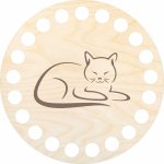 Chráněná dílna Dřevěný svět Podtácek 10 cm, kočka – Zboží Dáma