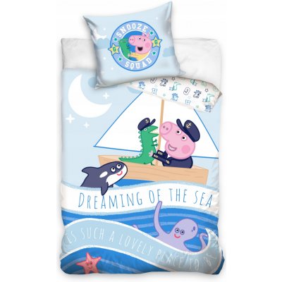 Carbotex 14078 Povlečení Peppa Pig modré 100 x 130 cm 40 x 60 cm – Sleviste.cz