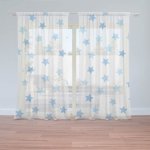 Sablio Záclony Modré hvězdy na bílé: 2ks 150x250cm – Hledejceny.cz