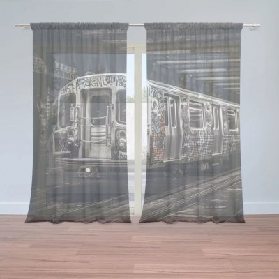 Sablio Záclony Městské metro s graffiti: 2ks 150x250cm – Hledejceny.cz