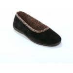 Domácí baleríny s leopardími detaily černá – Zboží Dáma