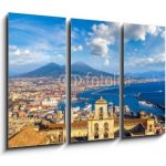 Obraz 3D třídílný - 105 x 70 cm - Napoli and mount Vesuvius in Italy Napoli a hora Vesuv v Itálii – Sleviste.cz