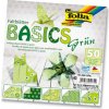 Vystřihovánka a papírový model Origami papírky 15x15 Basic zelený Folia Bringmann TBF4651515