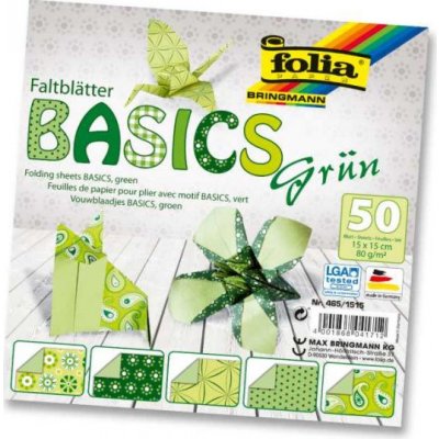 Origami papírky 15x15 Basic zelený Folia Bringmann TBF4651515 – Zbozi.Blesk.cz