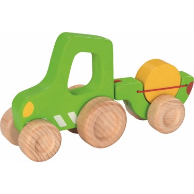 Goki Auto Traktor s vlečkou menší dřevěný – Zboží Mobilmania