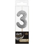 GoDan Dortová svíčka číslo třpytivá černá číslo: 0 – Zboží Dáma