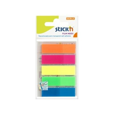 Samolepicí boční značka STICKN 45 × 12 mm, plastová, neonová směs, 5 × 25 listů, 21050 – Hledejceny.cz