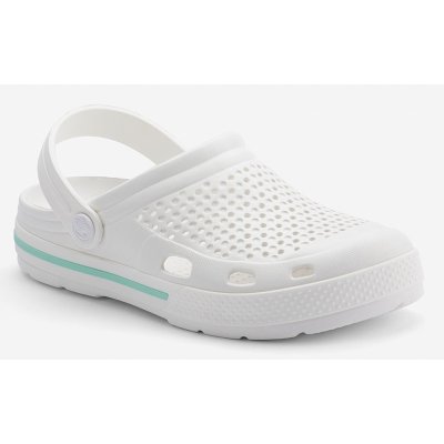 Coqui 6413 white/mint uni nazouváky bílé