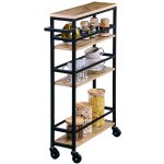 KESPER Police do výklenku na kolečkách, 81 x 15 x 50 cm, bambus/kov KESPER 27842 – Zboží Mobilmania