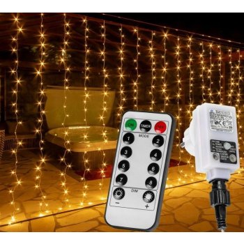 Voltronic 68202 Vánoční světelný závěs 6 x 3 m 600 LED teple bílý