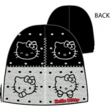 Zimní čepice Hello Kitty černo šedivá