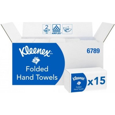 Kimberly-Clark Kleenex Ultra Papírové ručníky skládané 2-vrstvé bílé 15 balení x 186 utěrek - 2790 ks