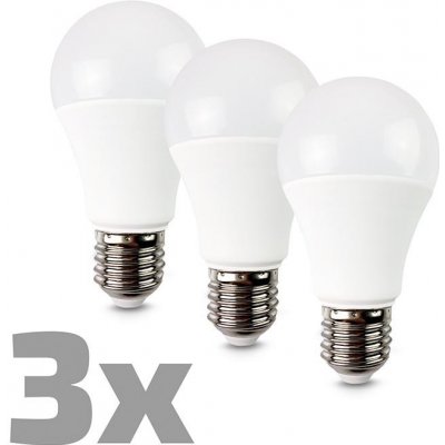 Solight LED žárovka 3-pack, klasický tvar, 10W, E27, 3000K, 270°, 900lm, 3ks – Zboží Mobilmania