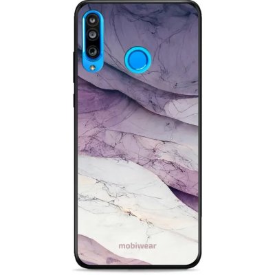 Pouzdro Mobiwear Glossy Huawei P30 Lite - G028G - Bílý a fialový mramor – Zboží Mobilmania