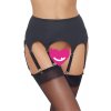 Dámský erotický podvazek a podvazkový pás Cottelli Elegant Matte Look Suspender Belt with 8 Straps 2340356 Black