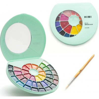 HIMI akvarelové barvy Semi-Moist 38 Colours in Pans (Green Edition) – Zboží Mobilmania