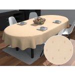 Biante Teflonový oválný ubrus TF-085 Obdélníčky na béžovém 120x180 cm – Sleviste.cz