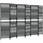 vidaXL Dělicí stěna 294 × 180 cm polyratan černá 6 panelů 365384 – Zboží Dáma