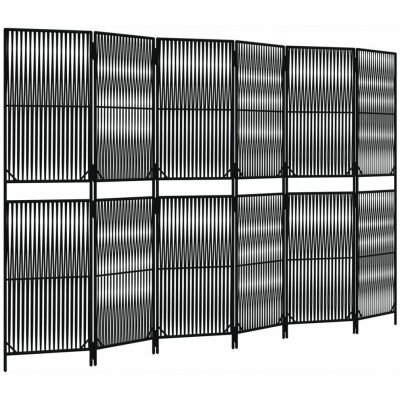 vidaXL Dělicí stěna 294 × 180 cm polyratan černá 6 panelů 365384 – Zboží Dáma