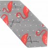 Kravata Šedá chlapecká kravata Plameňák
