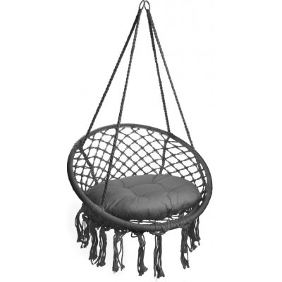 Textilomanie závěsné křeslo KOLUMBIA s polštářem tmavě šedé – Zboží Dáma