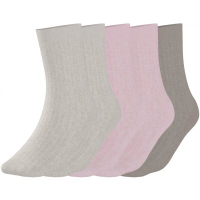 Esmara dámské ponožky s BIO bavlnou 5 párů béžová světle růžová – Hledejceny.cz