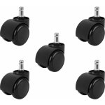 Malatec Náhradní Kolečka pro Kancelářské Židle - 5 ks, Černá, Polyuretan, Průměr 5 cm – Sleviste.cz