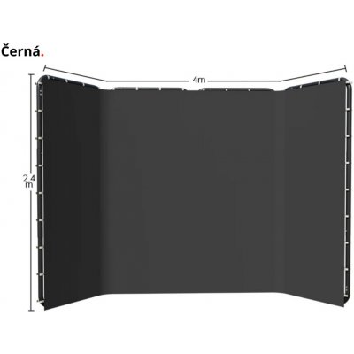 Fotověci Foto Pozadí Konstrukce Paravan Stěna 2,4x4m Výběr Variant Přenosná Šatna Varianta: Černá – Sleviste.cz