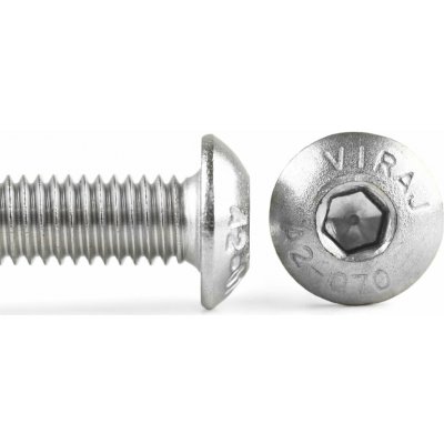 Šroub button imbus nerez A2, ISO 7380, půlkulatá hlava - M3x10 – Hledejceny.cz