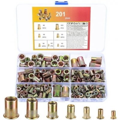 201 KS Nýtovací matice M3 M4 M5 M6 M8 M10 M12 Sortiment slepých nýtovacích matic, nýty se závitem z – Zboží Mobilmania