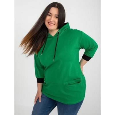 Fashionhunters Zelená bavlněná mikina – Zboží Mobilmania