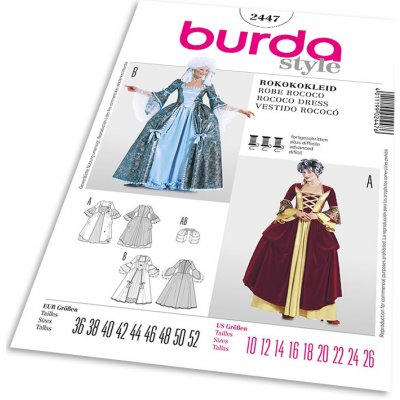 Střih Burda 2447 - Rokokové šaty – Zboží Mobilmania