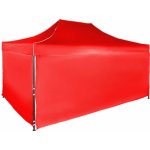 Expodum Nůžkový stan 3x4,5m ocelový Červená 4 boční plachty – Sleviste.cz