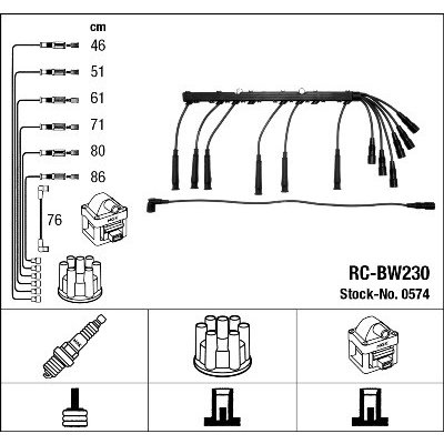 NGK Sada kabelu pro zapalování 0574 – Zboží Mobilmania