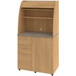 OFFICE PRO HOBIS kancelářská kuchyň bez vybavení, levá - KU 3 0 L, olše, šedá roleta – Zboží Dáma