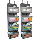 HomeLife Závěsný organizér na dveře 31 x 101 x 13 cm, 4 kapsy, šedá pruhy - sada 2 ks – Sleviste.cz