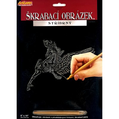 SMT Creatoys Škrabací obrázek stříbrný 20x25 cm Pegas 3 – Zbozi.Blesk.cz